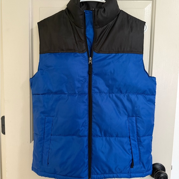 Boys Blue and Black Puffer Vest - Picture 1 of 3